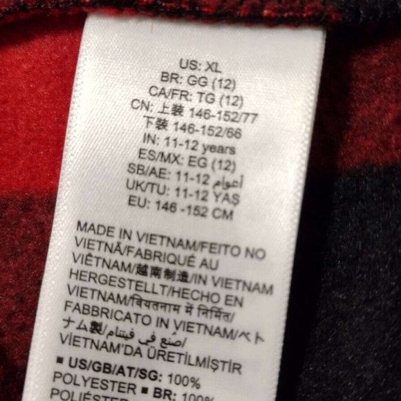 Red Buffalo Plaid Child's fleece Vest XL 12 Years Christmas Unisex Girl Boy - Picture 2 of 6